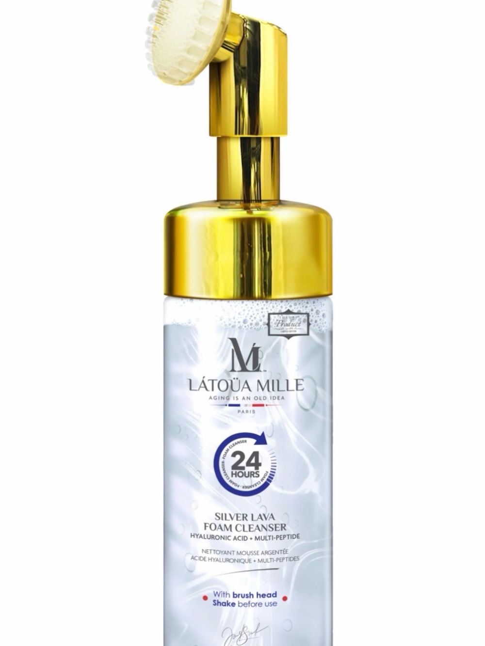 Silver Lava Foam Cleanser Hyaluronic Acid + Multi-Peptide (With Brush Head)